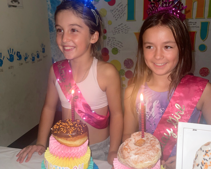 Two girls celebrating their birthday