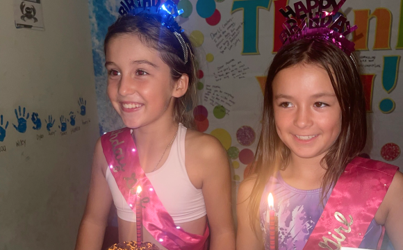 Two girls celebrating their birthday